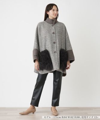 チェック切替スタンドカラーコート【MANZONI24】 | Leilian