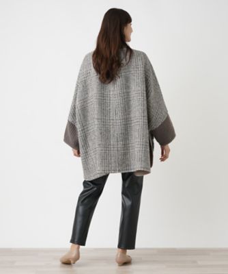 チェック切替スタンドカラーコート【MANZONI24】 | Leilian