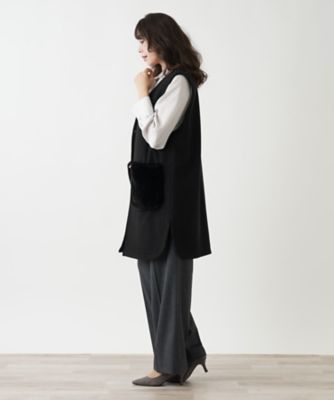 24AW 極美品 レリアン プラスハウス ベスト ジレ 黒 大きいサイズ4L ベスト | Leilian plus house (Women/大きいサイズ)/レリアン