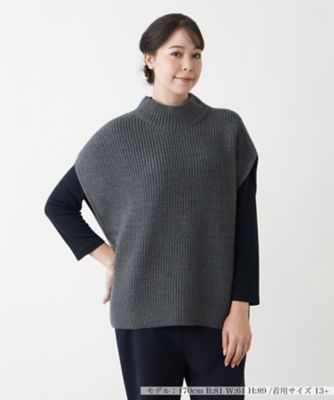 ハイネックニットベスト | Leilian plus house (Women/大きいサイズ