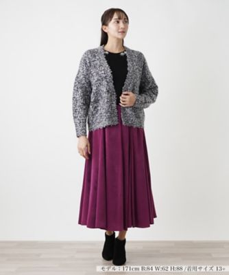 ブークレーVネックカーディガン【THE NEW】【Leilian