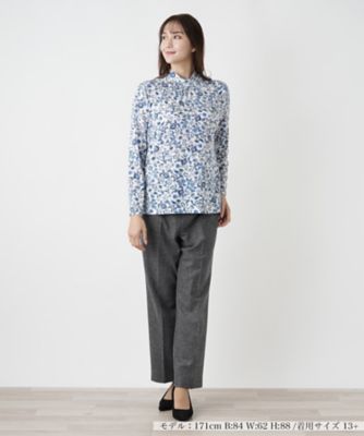 ボタニカル柄ハイネックカットソー【Ｌｅｉｌｉａｎ　ＷＨＩＴＥ　ＬＡＢＥＬ】