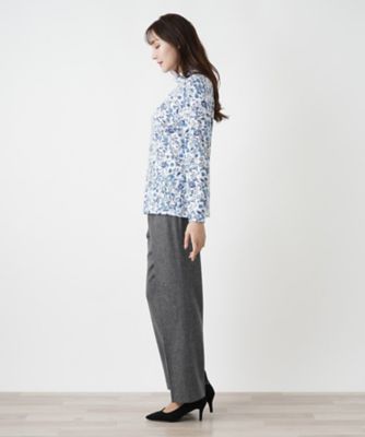 ボタニカル柄ハイネックカットソー【Ｌｅｉｌｉａｎ　ＷＨＩＴＥ　ＬＡＢＥＬ】