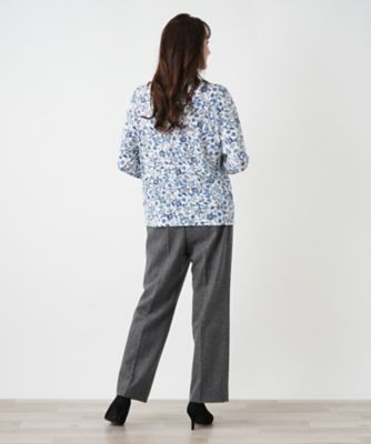 ボタニカル柄ハイネックカットソー【Ｌｅｉｌｉａｎ　ＷＨＩＴＥ　ＬＡＢＥＬ】