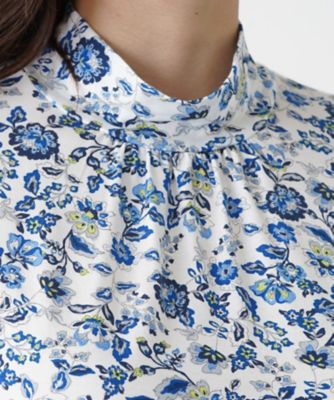 ボタニカル柄ハイネックカットソー【Ｌｅｉｌｉａｎ　ＷＨＩＴＥ　ＬＡＢＥＬ】