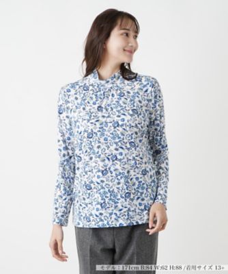 ＜Leilian plus house (Women/大きいサイズ)＞ボタニカル柄ハイネックカットソー【Ｌｅｉｌｉａｎ　ＷＨＩＴＥ　ＬＡＢＥＬ】