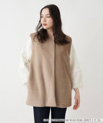 ＜Leilian plus house (Women/大きいサイズ)＞切替ロングベスト【Ｌｅｉｌｉａｎ　ＷＨＩＴＥ　ＬＡＢＥＬ】