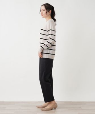 ラメボーダークルーネックニット【Ｌｅｉｌｉａｎ　ＷＨＩＴＥ　ＬＡＢＥＬ】