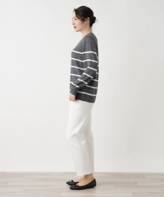 ラメボーダークルーネックニット【Ｌｅｉｌｉａｎ　ＷＨＩＴＥ　ＬＡＢＥＬ】
