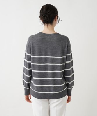 ラメボーダークルーネックニット【Ｌｅｉｌｉａｎ　ＷＨＩＴＥ　ＬＡＢＥＬ】