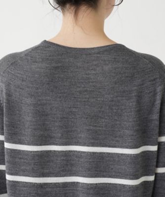 ラメボーダークルーネックニット【Ｌｅｉｌｉａｎ　ＷＨＩＴＥ　ＬＡＢＥＬ】