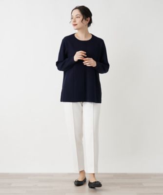 変わり編みクルーネックニット【Ｌｅｉｌｉａｎ　ＷＨＩＴＥ　ＬＡＢＥＬ】