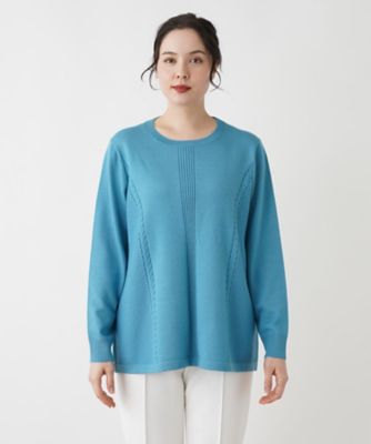 変わり編みクルーネックニット【Ｌｅｉｌｉａｎ　ＷＨＩＴＥ　ＬＡＢＥＬ】