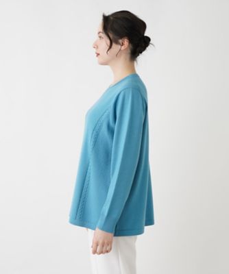 変わり編みクルーネックニット【Ｌｅｉｌｉａｎ　ＷＨＩＴＥ　ＬＡＢＥＬ】