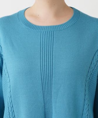 変わり編みクルーネックニット【Ｌｅｉｌｉａｎ　ＷＨＩＴＥ　ＬＡＢＥＬ】