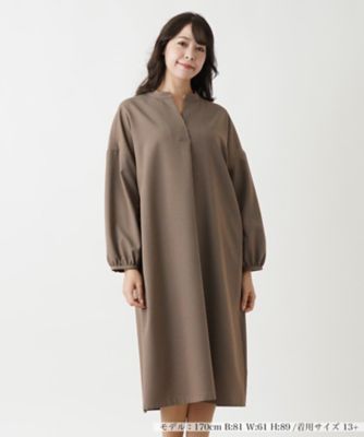 ＜Leilian plus house (Women/大きいサイズ)＞スキッパーネックワンピース【ＴＨＥ　ＮＥＷ】