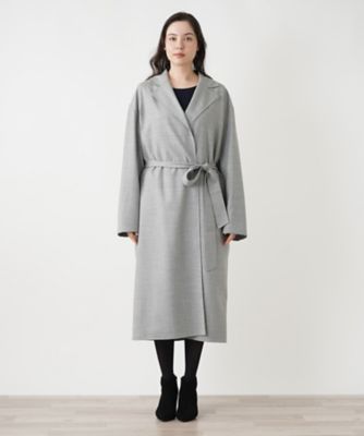 美品　レリアン　ロングコート　Aライン　グレー　ブラック　XL 大きいサイズ ロングコート【LIMONTA】【BOURGE】|レリアン プラスハウス
