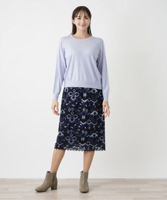 クルーネックニット【ＬＯＲＯ　ＰＩＡＮＡ】【ＢＯＵＲＧＥ】