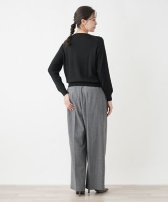 クルーネックニット【ＬＯＲＯ　ＰＩＡＮＡ】【ＢＯＵＲＧＥ】