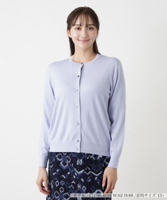 ＜Leilian plus house (Women/大きいサイズ)＞クルーネックカーディガン【ＬＯＲＯ　ＰＩＡＮＡ】【ＢＯＵＲＧＥ】