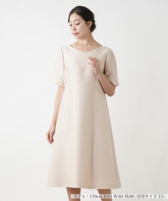 ＜Leilian plus house (Women/大きいサイズ)＞Ｖネックワンピース【ＢＯＵＲＧＥ】