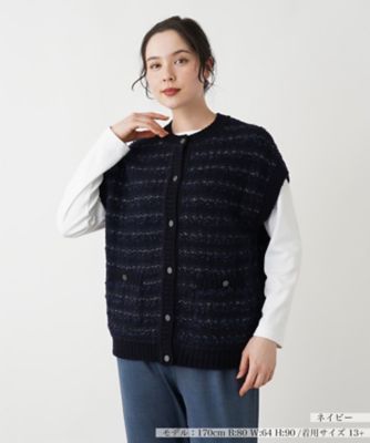 ＜Leilian plus house (Women/大きいサイズ)＞ニットツイードベスト