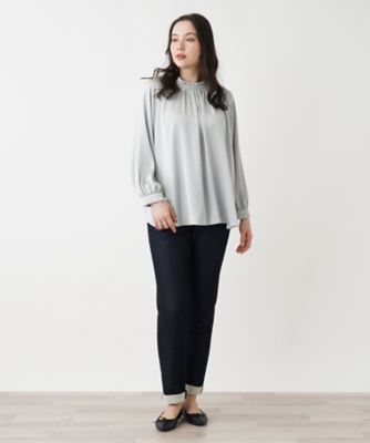 Leilian PLUS HOUSE / レリアンプラスハウス ハイネックブラウス【BOURGE】 Vネックブラウス【BOURGE】 | Leilian plus house (Women