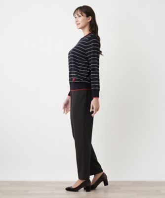 ボーダークルーネックニット【Ｌｅｉｌｉａｎ　ＷＨＩＴＥ　ＬＡＢＥＬ】