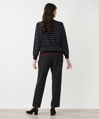 ボーダークルーネックニット【Ｌｅｉｌｉａｎ　ＷＨＩＴＥ　ＬＡＢＥＬ】