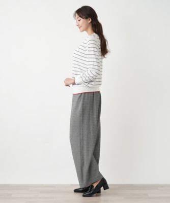 ボーダークルーネックニット【Ｌｅｉｌｉａｎ　ＷＨＩＴＥ　ＬＡＢＥＬ】