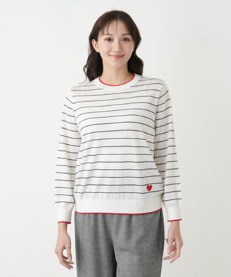 ボーダークルーネックニット【Ｌｅｉｌｉａｎ　ＷＨＩＴＥ　ＬＡＢＥＬ】