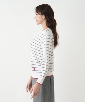 ボーダークルーネックニット【Ｌｅｉｌｉａｎ　ＷＨＩＴＥ　ＬＡＢＥＬ】