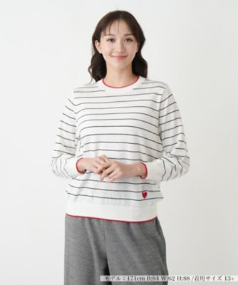 ボーダークルーネックニット【Ｌｅｉｌｉａｎ　ＷＨＩＴＥ　ＬＡＢＥＬ】