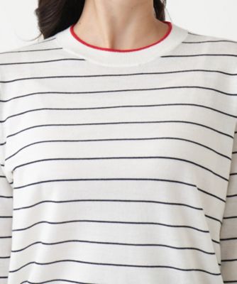 ボーダークルーネックニット【Ｌｅｉｌｉａｎ　ＷＨＩＴＥ　ＬＡＢＥＬ】