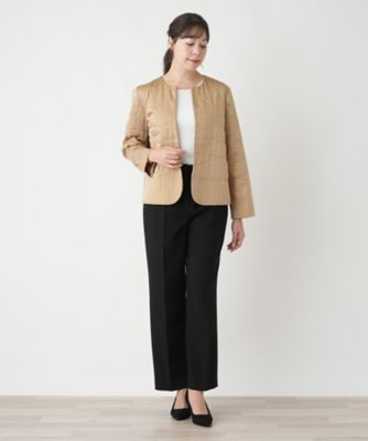 美品 レリアン プラスハウス ノーカラーライトジャケット 大きいサイズ ノーカラージャケット【THE NEW】【Leilian