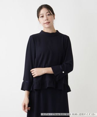 ＜Leilian plus house (Women/大きいサイズ)＞ロールネックブラウス【Ｌｅｉｌｉａｎ　ＷＨＩＴＥ　ＬＡＢＥＬ】【ＢＯＵＲＧＥ】