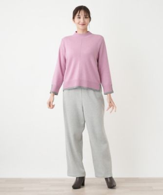 美品 レリアン プラスハウス ホワイトレーベル バイカラーハイネックニット バイカラーハイネックニット【Leilian WHITE LABEL