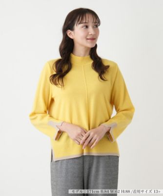＜Leilian plus house (Women/大きいサイズ)＞バイカラーハイネックニット【Ｌｅｉｌｉａｎ　ＷＨＩＴＥ　ＬＡＢＥＬ】
