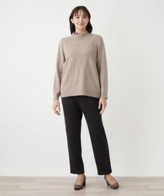 カシミヤハイネックニット【Leilian WHITE