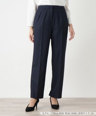 ＜Leilian plus house (Women/大きいサイズ)＞センタープレスパンツ【Ｌｅｉｌｉａｎ　ＷＨＩＴＥ　ＬＡＢＥＬ】