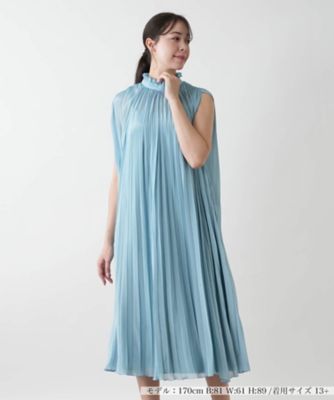 ＜Leilian plus house (Women/大きいサイズ)＞【店舗人気】プリーツノースリーブワンピース【ＢＯＵＲＧＥ】