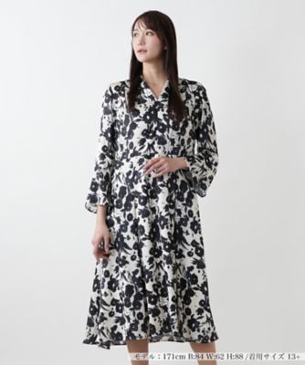 ＜Leilian plus house (Women/大きいサイズ)＞【店舗人気】フレアワンピース【ＢＯＵＲＧＥ】【ＢＩＮＤＡ】