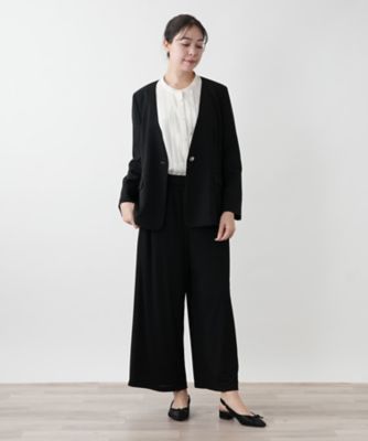 定番のお歳暮＆冬ギフト 店舗人気】ノーカラーVネックジャケット【BOURGE ジャケット・アウター