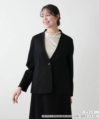ノーカラージャケット | Leilian plus house (Women/大きい