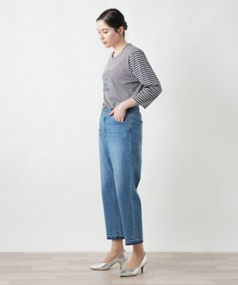 クロップドデニムパンツ【Ｌ　ＪＥＡＮＳ】