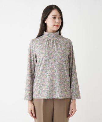 【店舗人気】小花柄ハイネックカットソー