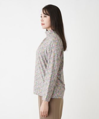 【店舗人気】小花柄ハイネックカットソー