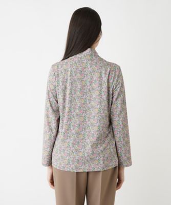 【店舗人気】小花柄ハイネックカットソー
