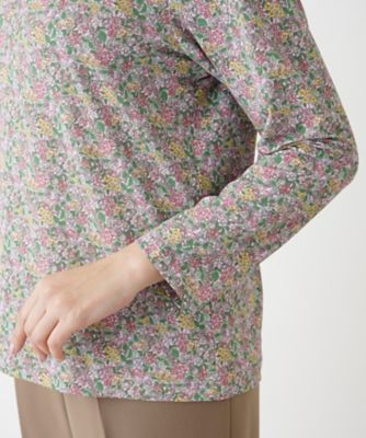 【店舗人気】小花柄ハイネックカットソー