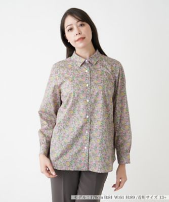 Leilian 花柄　コットン麻混シャツ　サイズ13＋　日本製 小花柄シャツ | Leilian (Women)/レリアン | 三越伊勢丹